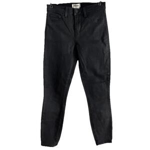 L'Agence Womens Size 25 Marguerite Skinny Coated Glitter Jean High Rise Black